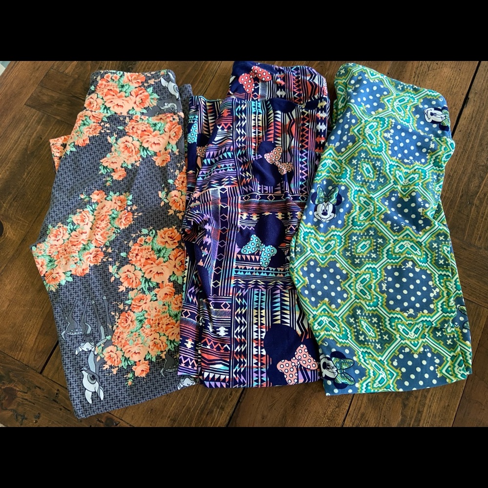 LuLaRoe OS Disney Leggings lot of 3